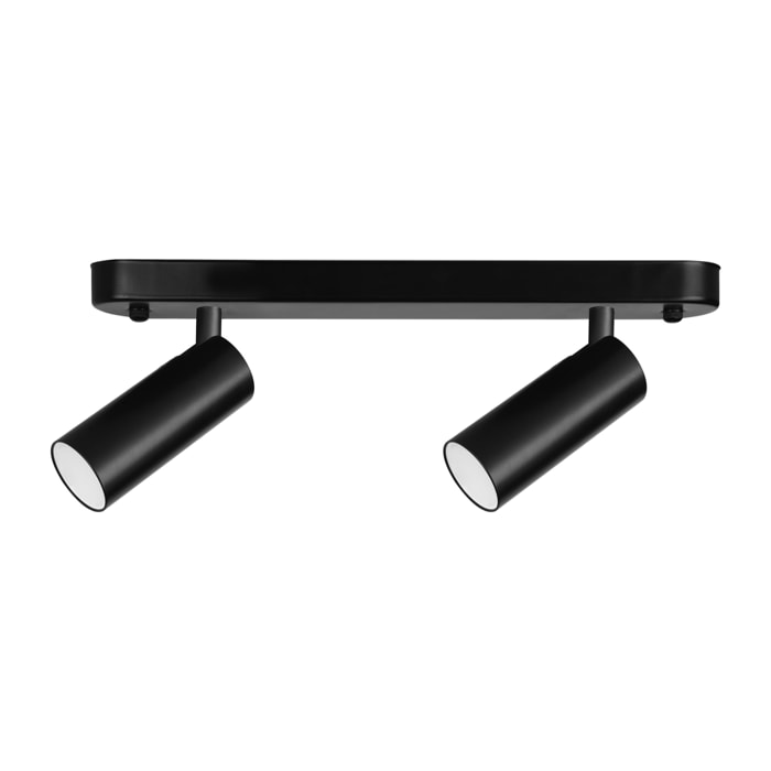 Forlight Focos LED Integrados 4000K para Iluminación Interior, Acabado Negro Prismatizado, Diseño Moderno y Eficiente, Serie Logos Double, Material Resistente Acero y Policarbonato