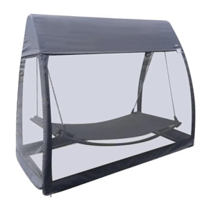 Hamac moustiquaire "Trinidad" ardoise 233x139x200cm en acier traité époxy