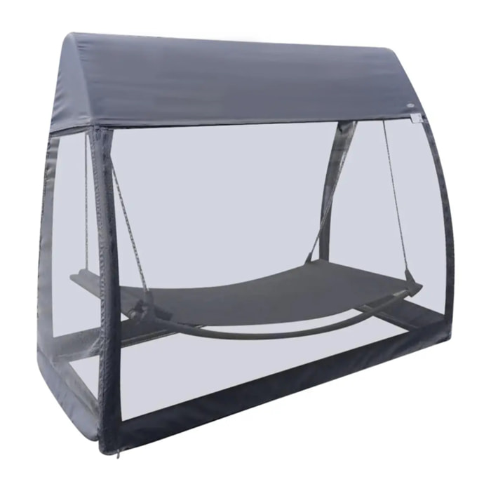 Hamac moustiquaire "Trinidad" ardoise 233x139x200cm en acier traité époxy