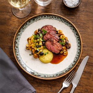 Lot de 6 assiettes plates atome 25cm en faience beige ATOME