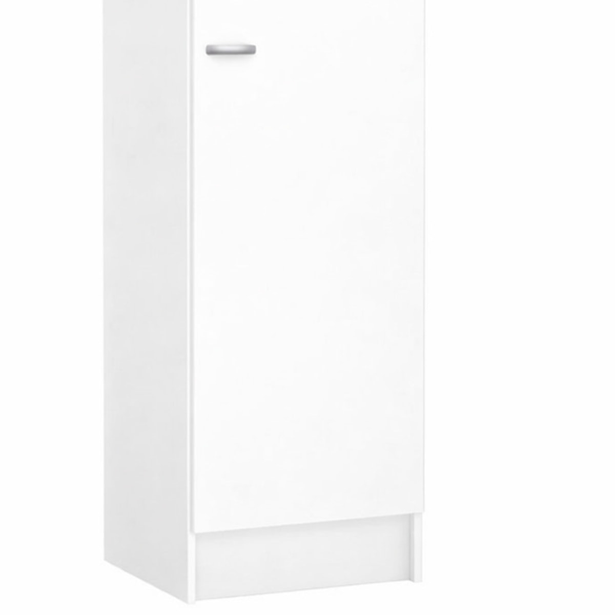 Colonna Armadio Bagno 1 Anta Salvaspazio 4 Ripiani Regolabili Mobile Alto Ingresso Corridoio Moderno Maniglia Argentata 200 x 47.05 x 49.2 cm Bianco