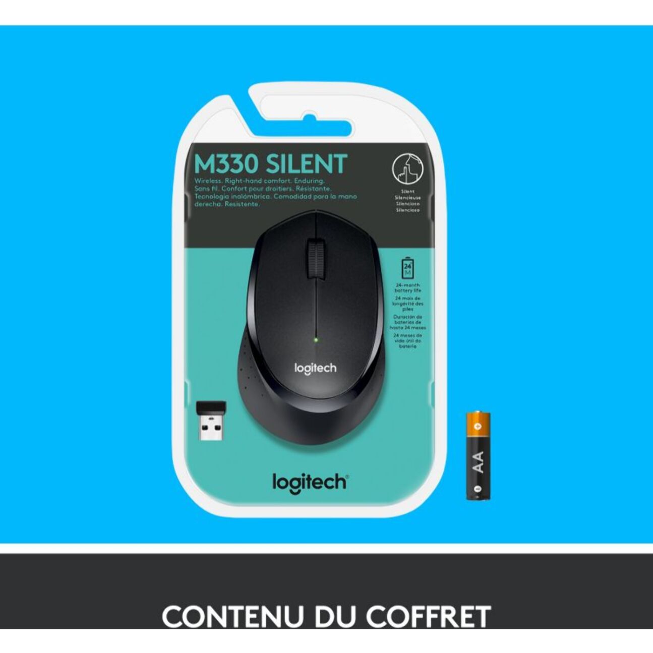 Souris sans fil LOGITECH M330 SILENT PLUS Noir