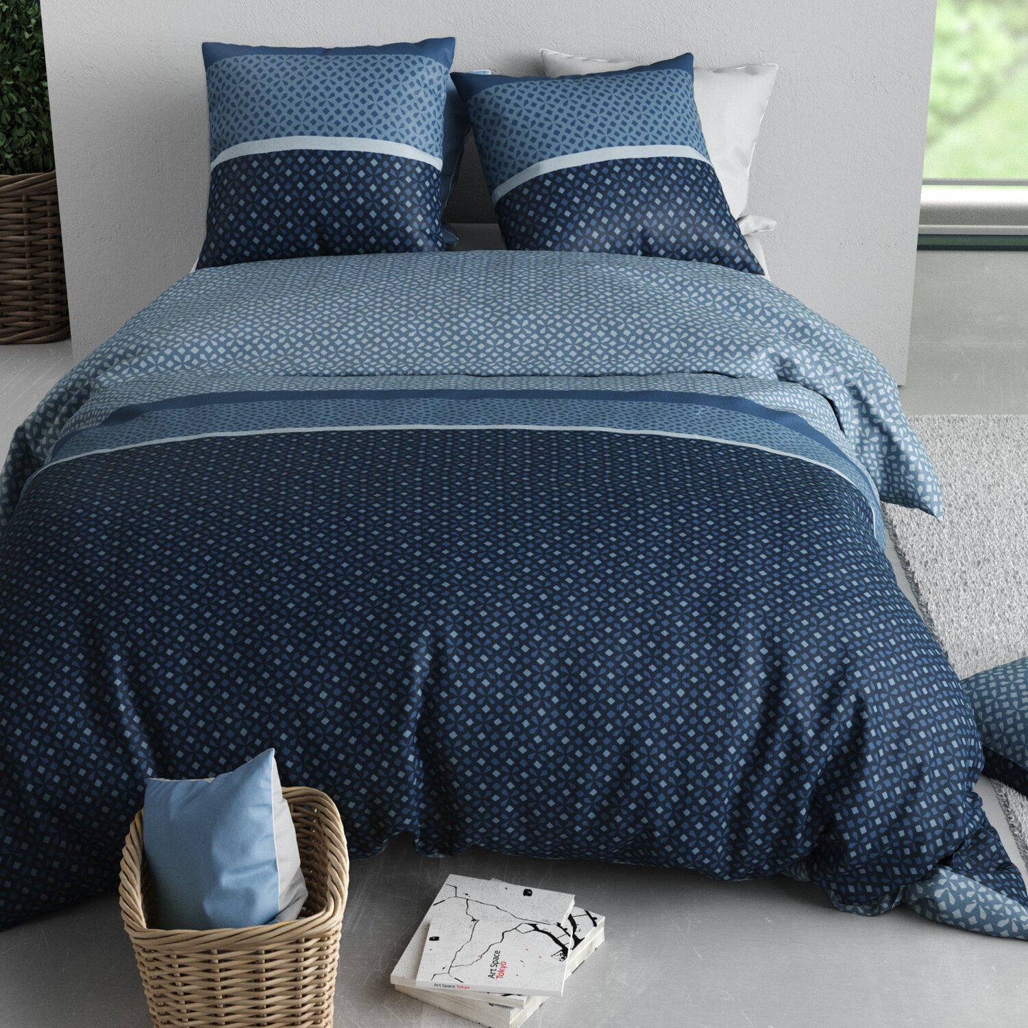Parure housse de couette imprimé 100% polyester - rosie