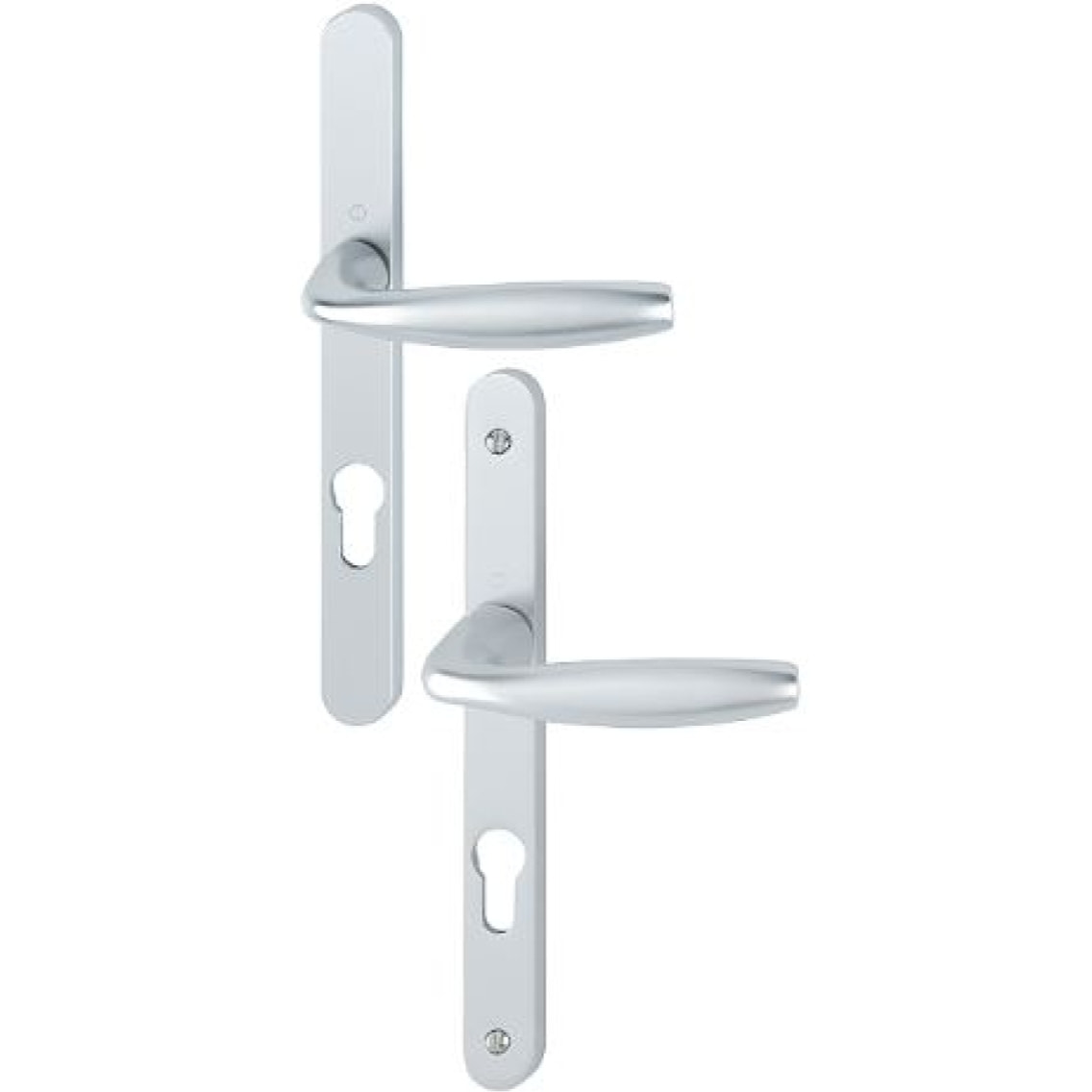 Ensemble de porte sur plaque étroite New-York 1810RH/300LMSGL/1810 HOPPE Argent PZ70 - 3293355