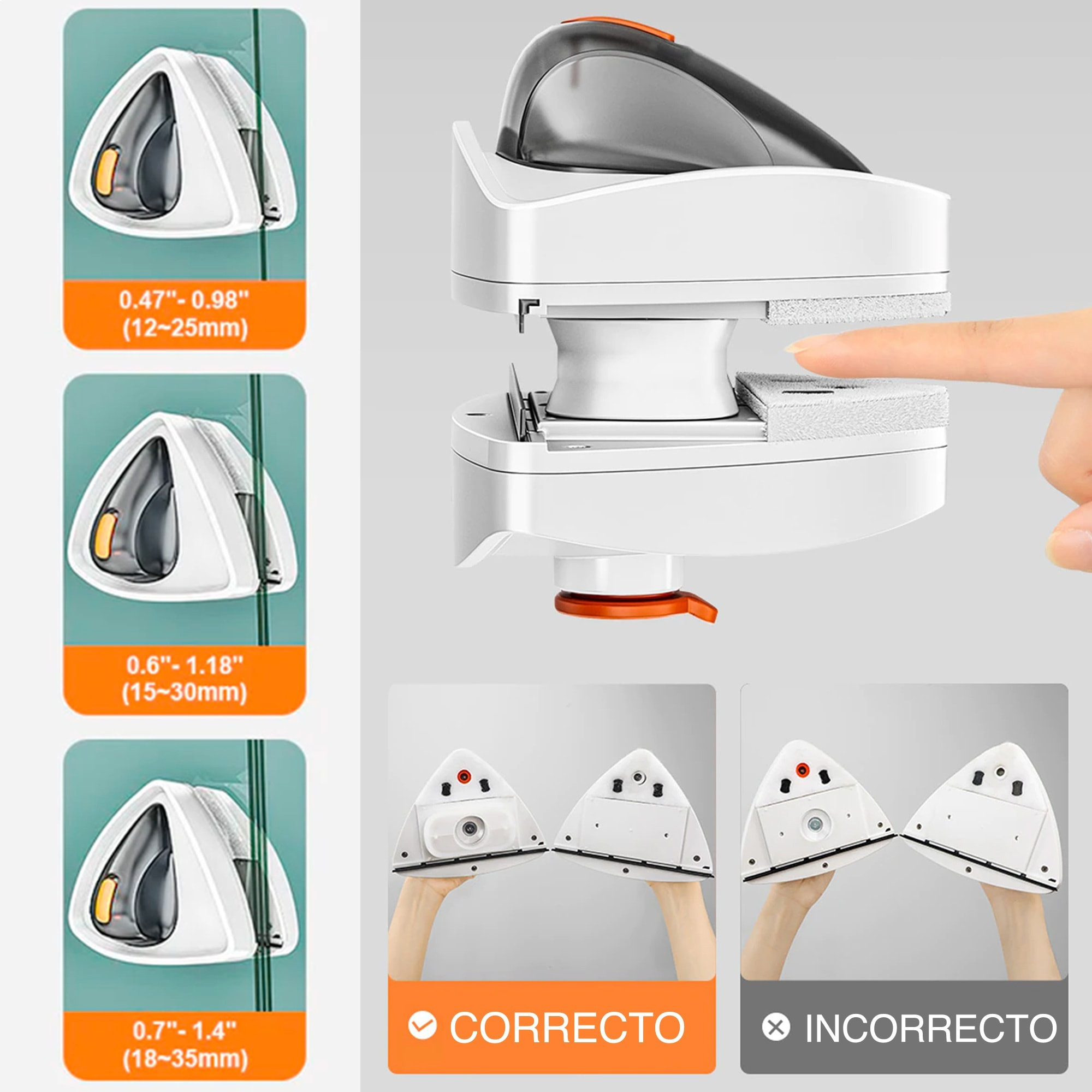 Limpiador magnético de ventanas de doble cara de 12-25mm