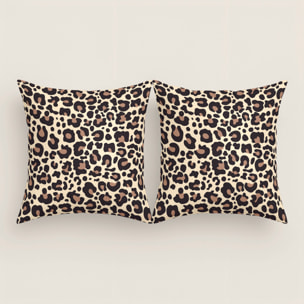 Funda de Cojín Estampado - Con Cremallera - Sin relleno - 100% Microfibra - Leopard