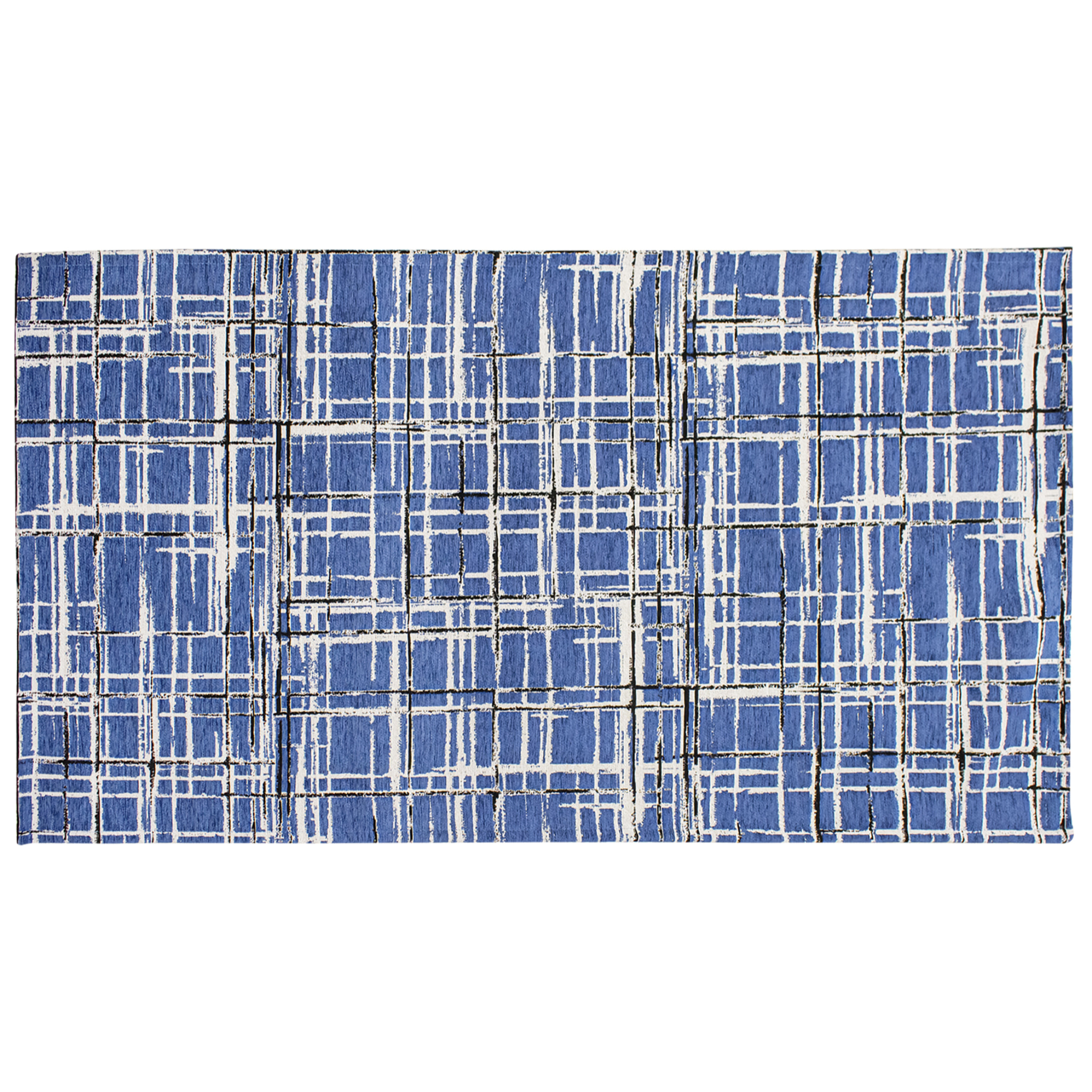 TAPPETO ARREDO DIS.GRAFFIATO BLU MARE 65X175 CM CON ANTISCIVOLO