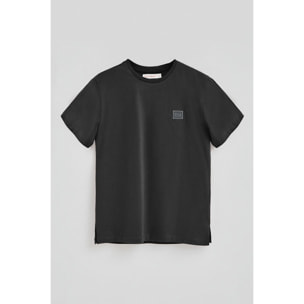 Maglietta grigio scuro dal fit dritto con toppa personalizzata Polo Club