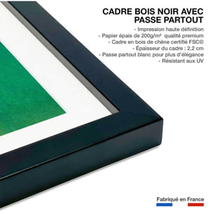 Affiche plage tropiques dans mon coeur Affiche sous cadre noir