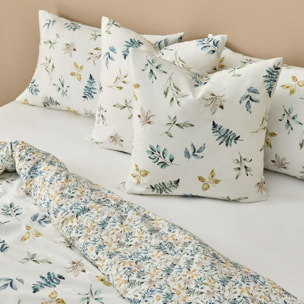 Funda nórdica algodón hojas en rama Folo color verde 100% Algodón percal