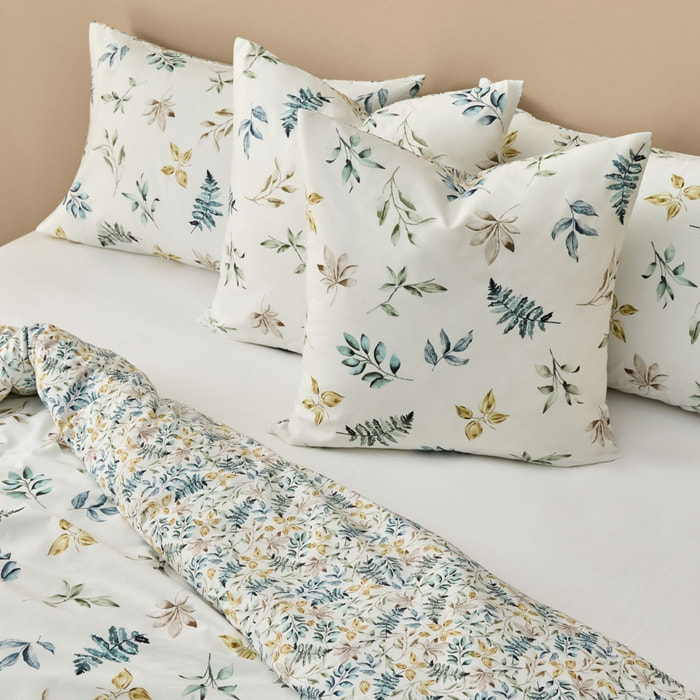 Funda nórdica algodón hojas en rama Folo color verde 100% Algodón percal