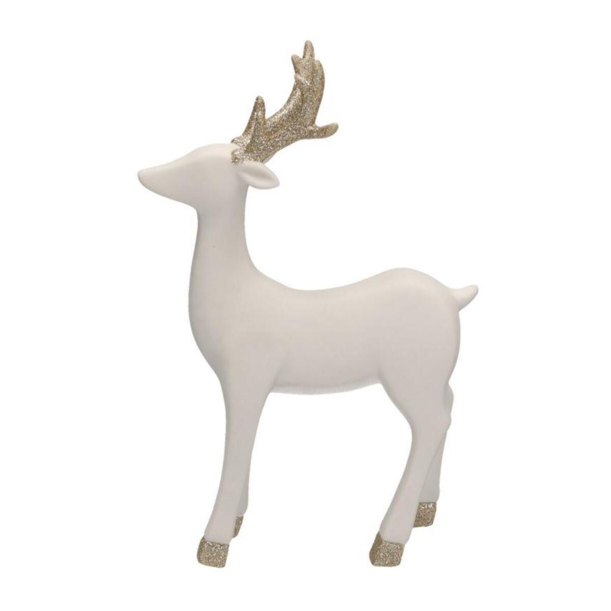 Renna in ceramica bianco oro cm15x6h23