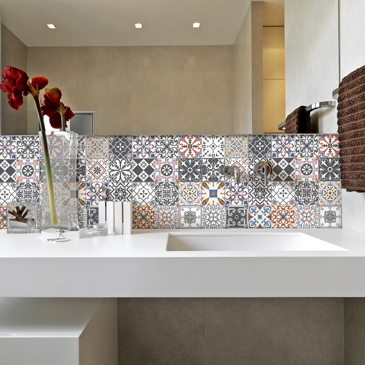 Stickers muraux - Sticker Mural Carrelage adhésif Cuisine Salle de Bain - 9 STICKERS CARRELAGES AZULEJOS KELIANA