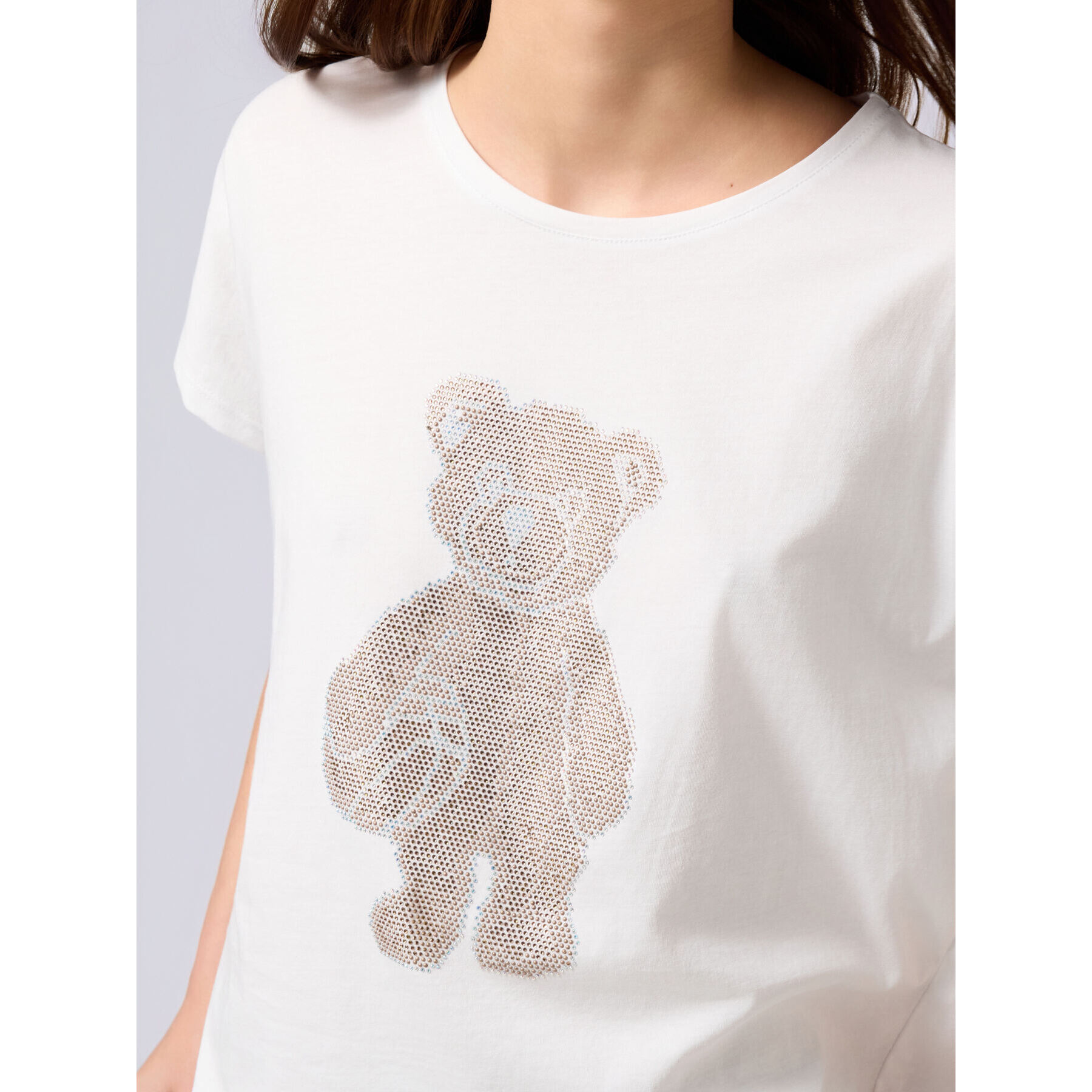 Oltre - Camiseta de algodón con aplicaciones - Blanco