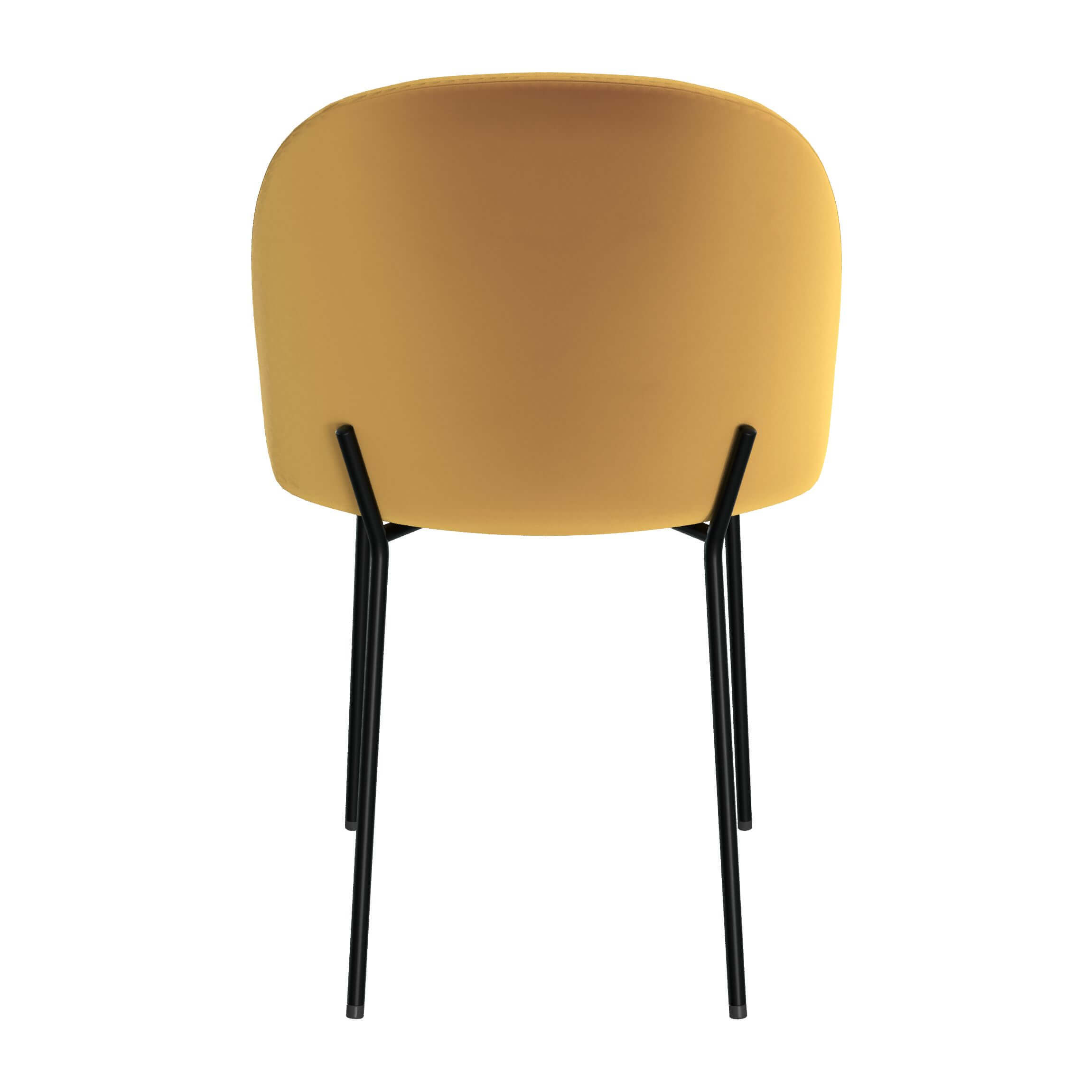 Lot de 2 chaises en velours jaune moutarde - Karl