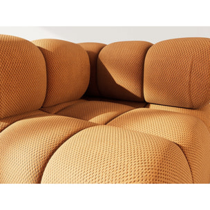 Ruby - module d'assise d'angle gauche en velours texturé - Terracotta