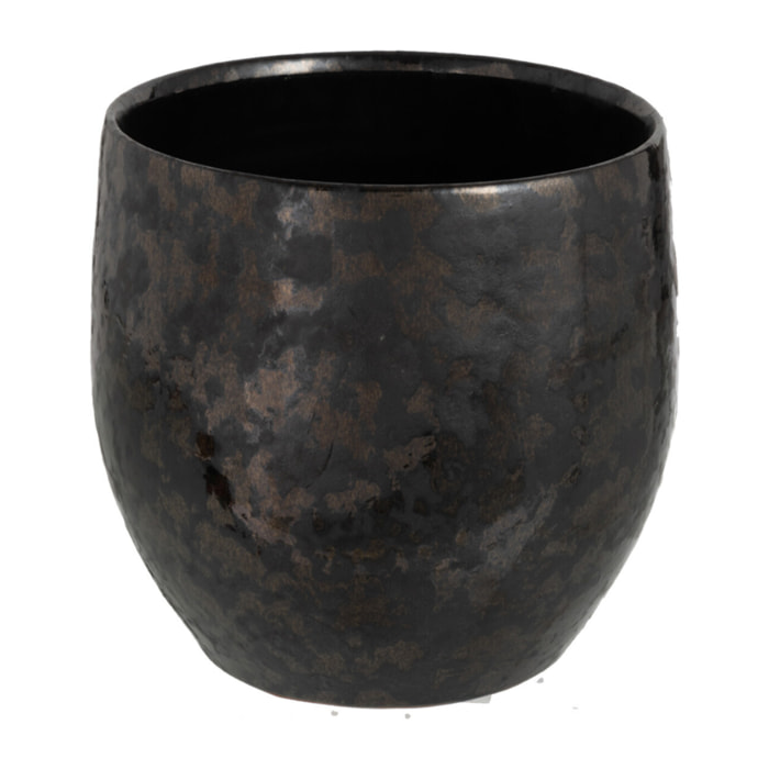J-Line cache-pot Antique - céramique - noir - medium - Ø 17.5 cm