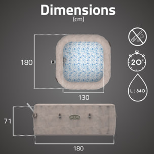 Bestway Spa gonflable carré Lay-Z-Spa Rome Smart AirJet EnergySense avec WiFi 4-6 personnes