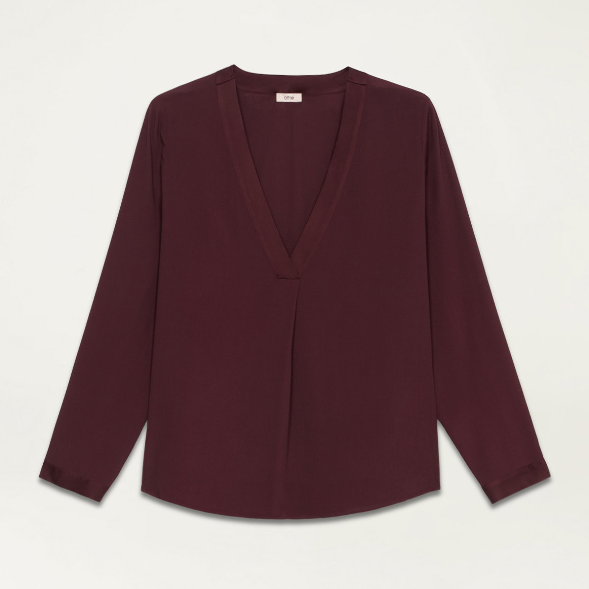 Oltre - Blusa in viscosa crêpe - Bordeaux