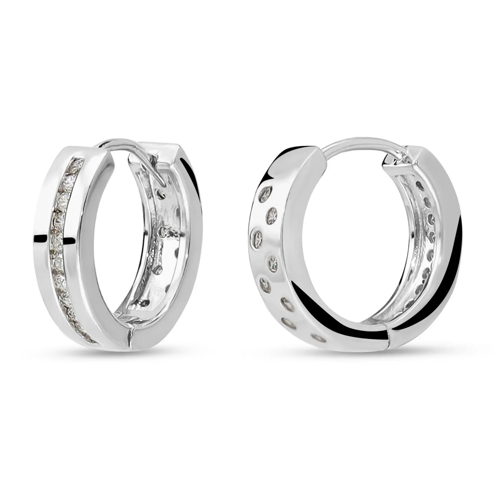 Orecchini a Cerchio in Argento 925 con Cubic Zirconia