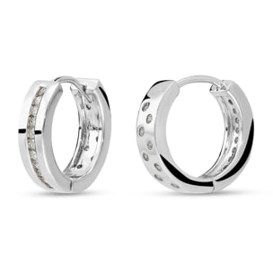 Orecchini a Cerchio in Argento 925 con Cubic Zirconia