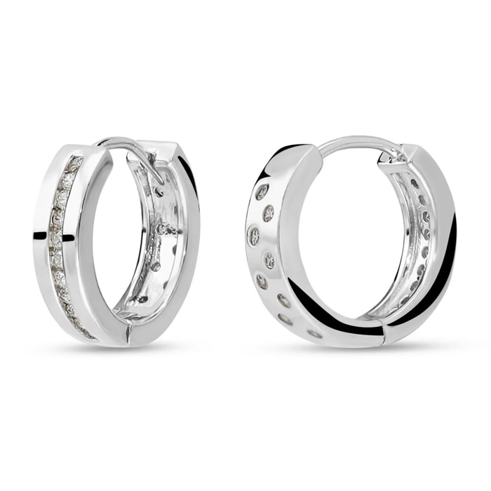 Orecchini a Cerchio in Argento 925 con Cubic Zirconia