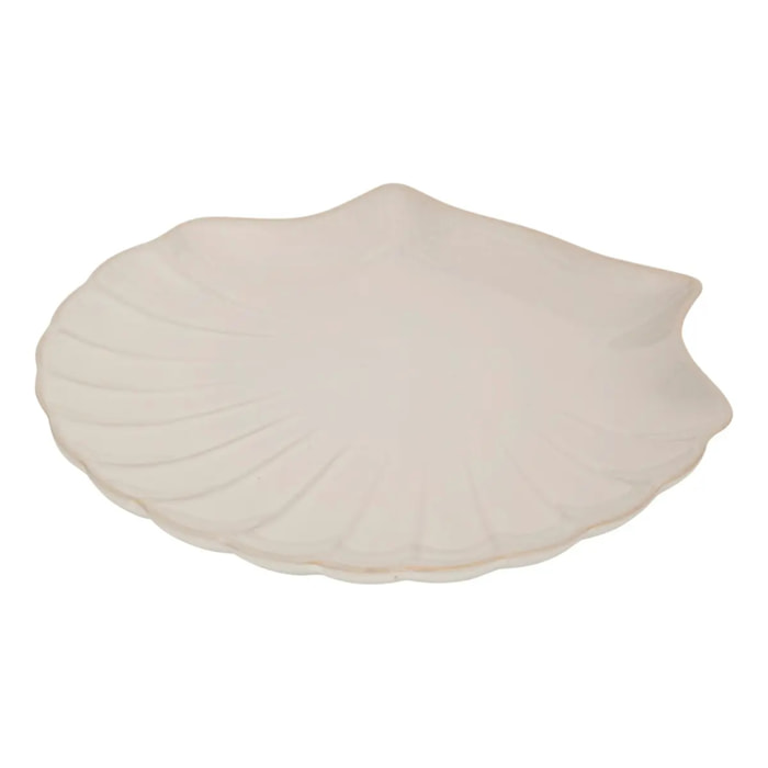 Plat coquillage Oceania 25,2x23,2cm blanc