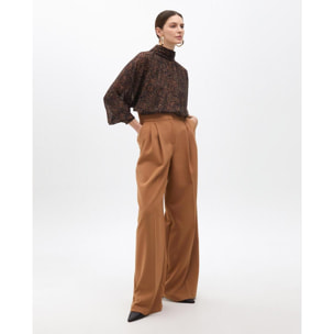 Pantaloni a palazzo a vita alta con pince