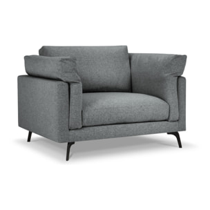 Fauteuil xl "Camille" en tissu structurel gris