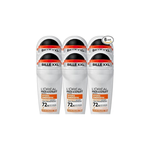 Lot de 6 - L'Oréal Paris Men Expert Hydra Energetic Déodorant Bille Anti-Transpirant Extreme Sport 50ml