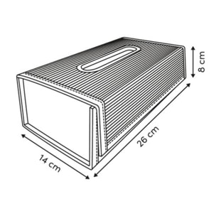 Boîte à mouchoirs texturée Stemy 14x26cm beige