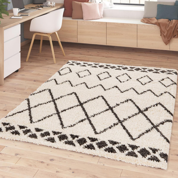 Tapis shaggy tissé motif berbère KEHA