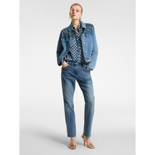 Elena Mirò - Cazadora en denim bordada - Light - blue