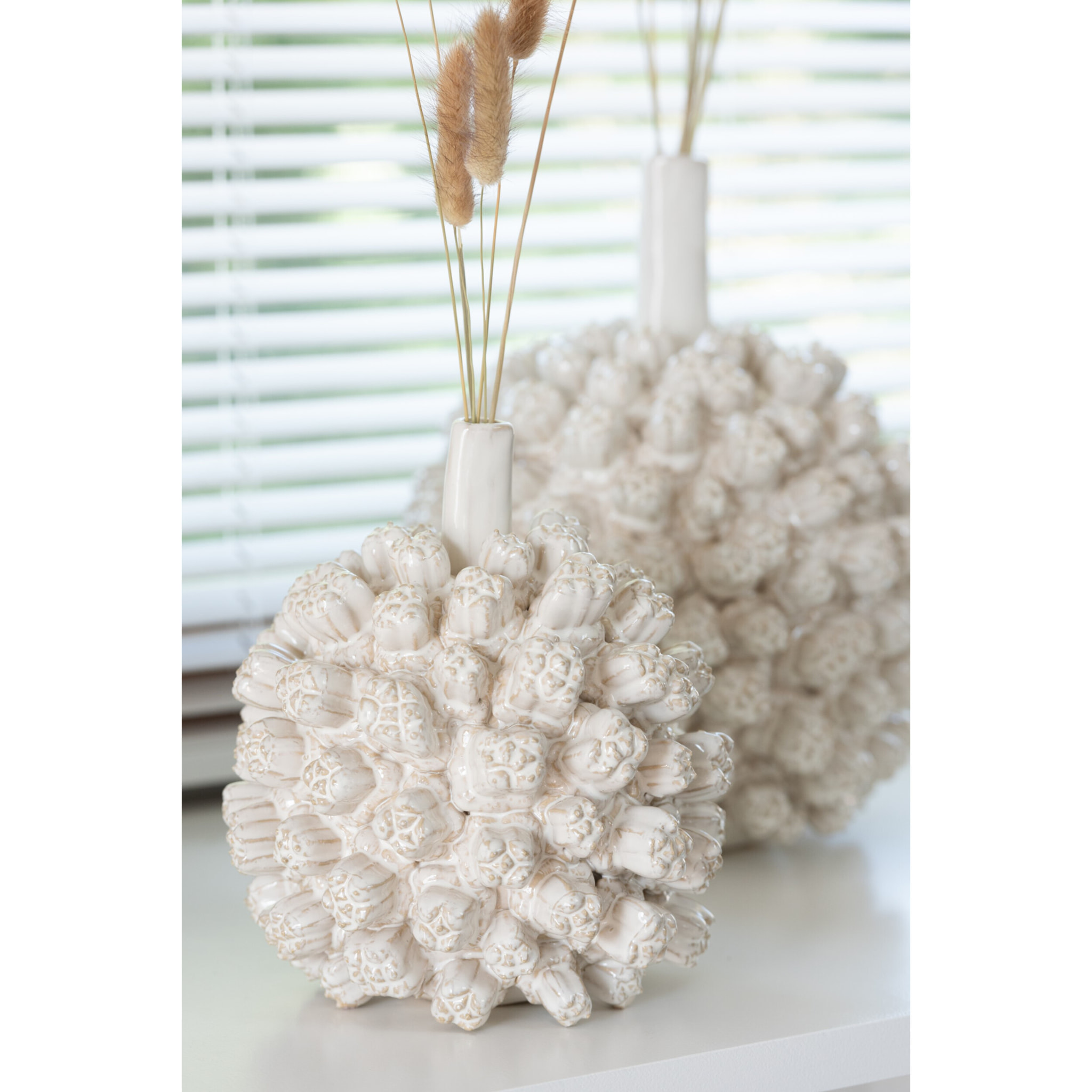 J-Line vase Saki - céramique - blanc - large