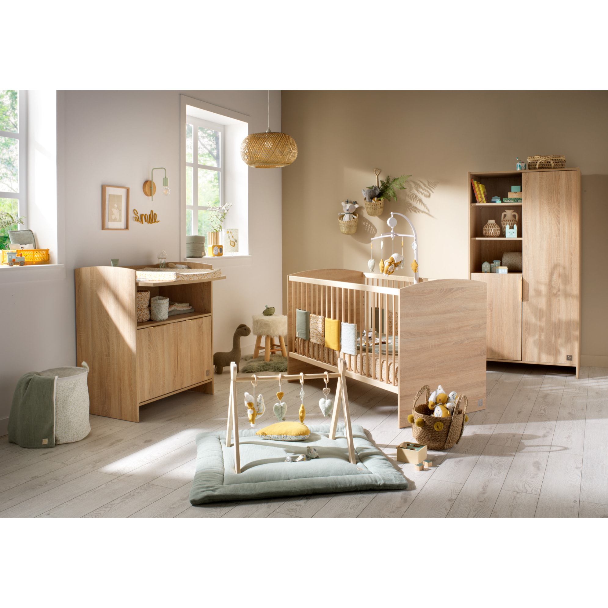 Lit évolutif 140x70 - Little Big Bed en bois décor chêne doré