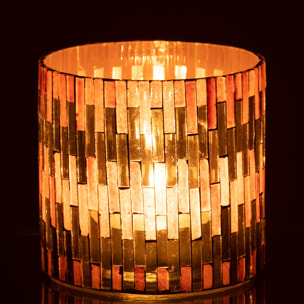 J-Line photophore Chic - verre - marron/or - medium