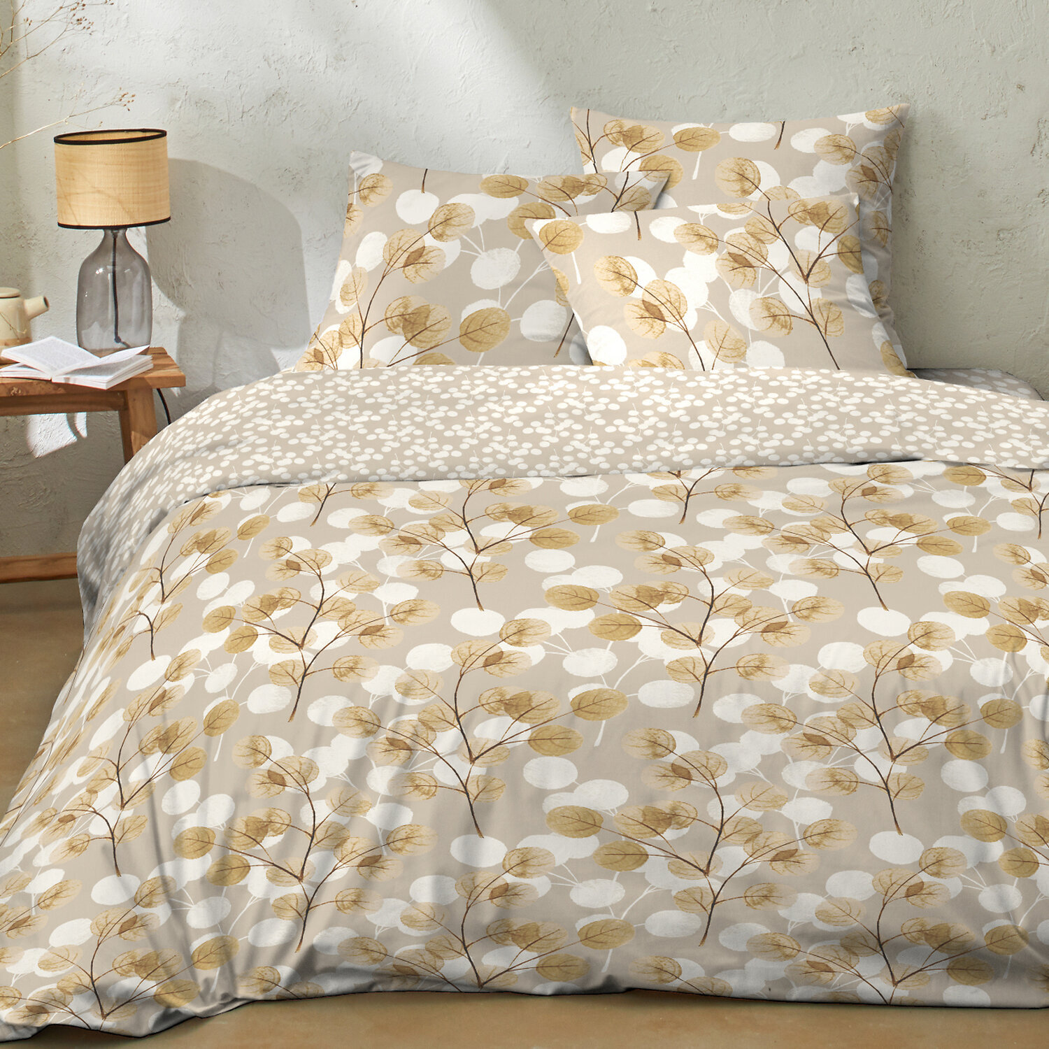 Parure housse de couette 3pcs 100% 100% flanelle de coton soryne