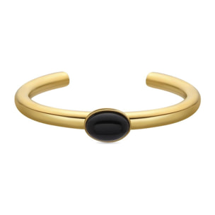 Pulsera con Cristal Negro acabado oro 18k