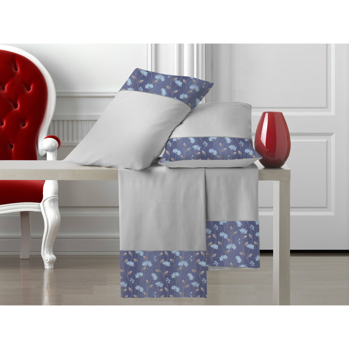 Completo letto Armonie IPERSAN Puro Cotone Verbena Grigio