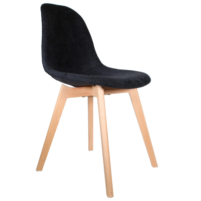 Chaise Scandinave En Tissu Noir - Lot De 2