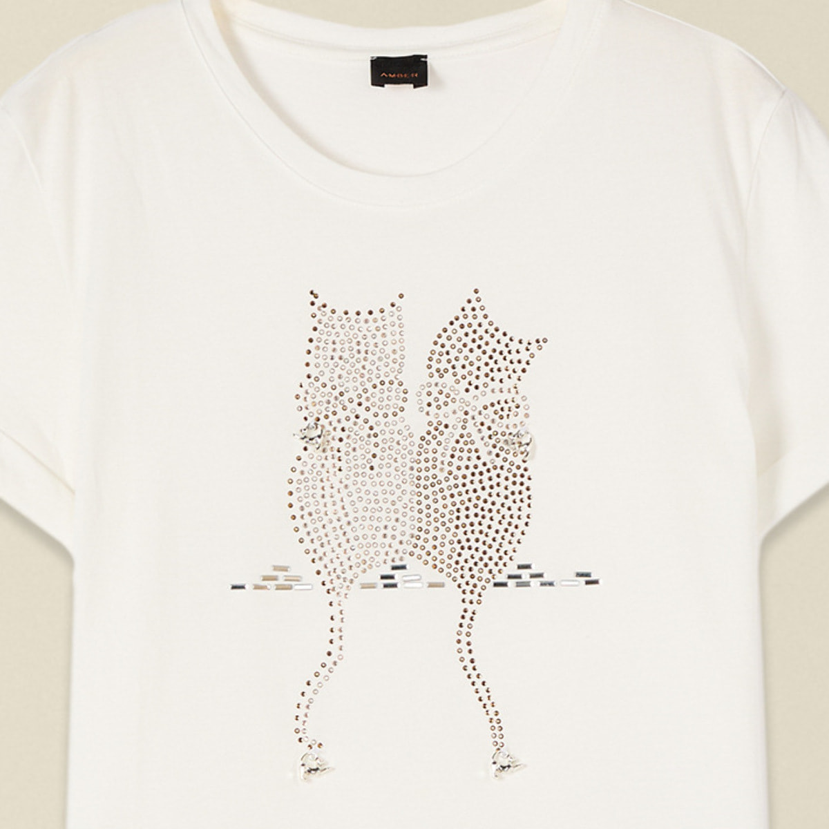 Oltre - Camiseta de algodón con aplicaciones - Blanco