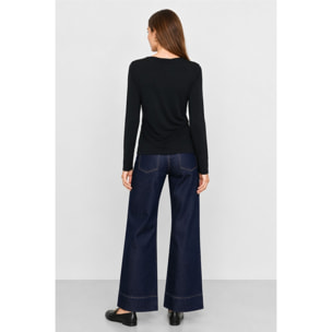 Kocca - Blusa girocollo a maniche lunghe con nodo frontale Donna