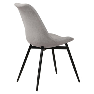 Lot de 2 chaises en tissu gris clair chiné et pieds en métal - Filipi