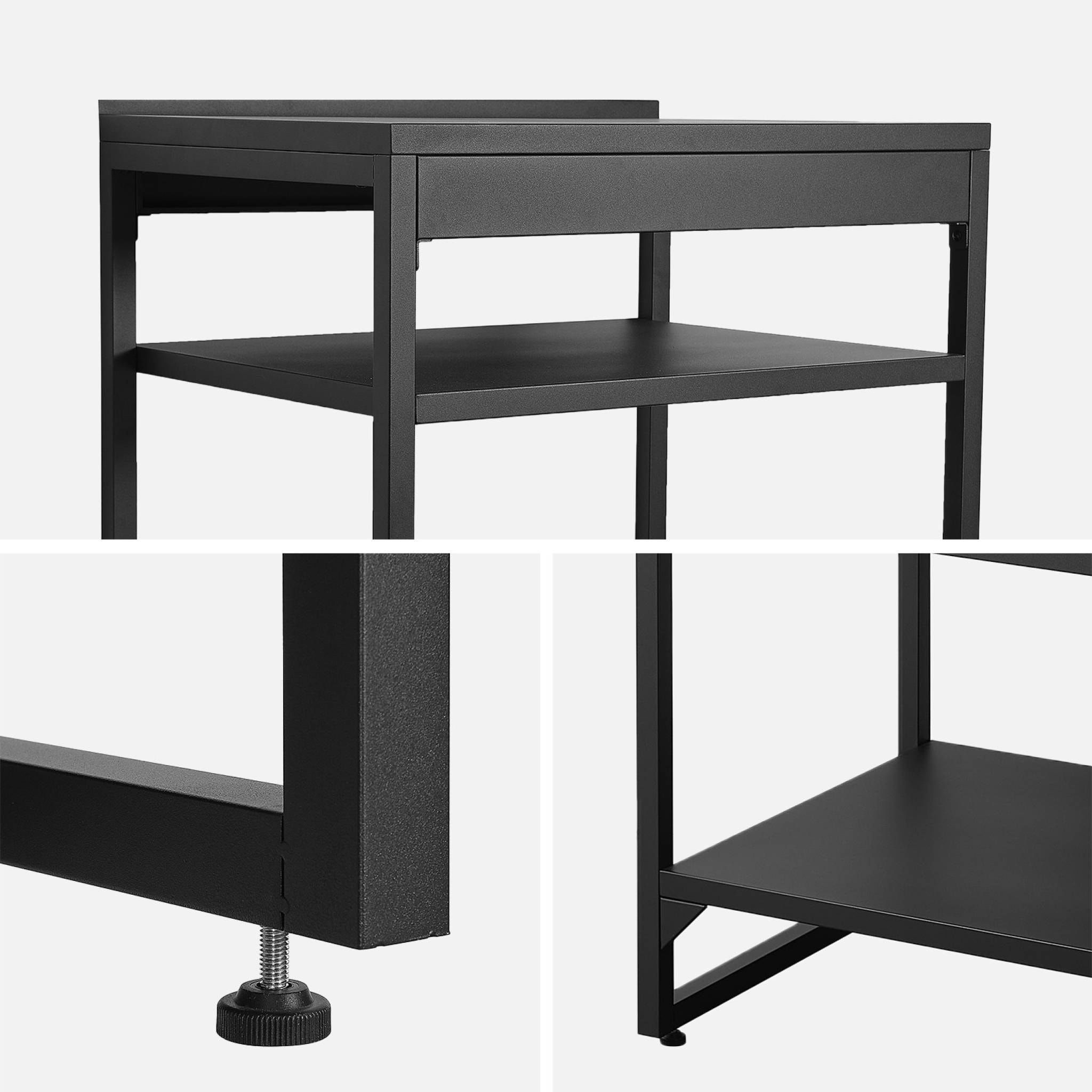 Cuisine extérieure acier 2 étagères L80cm noir - Kea