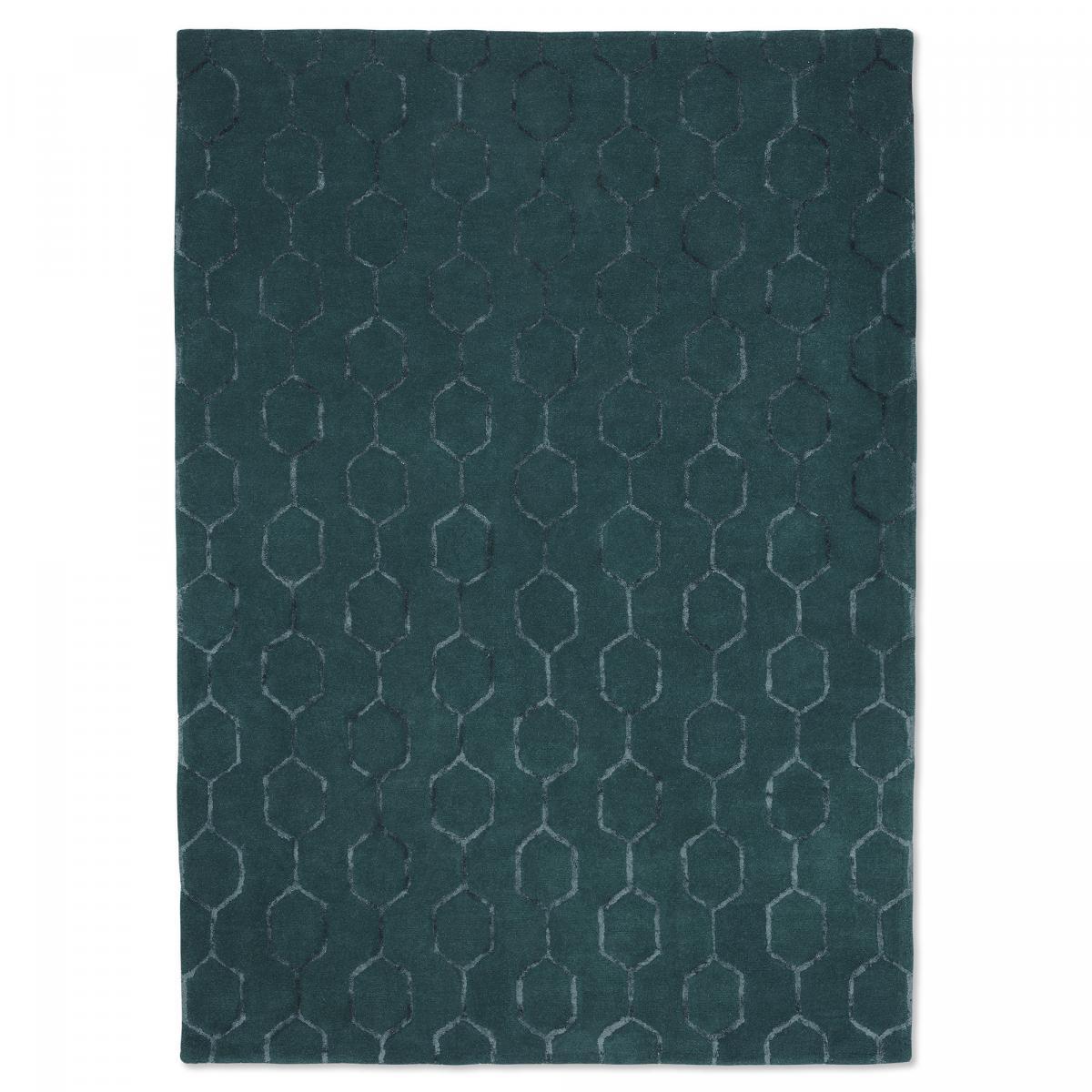 Tapis salon et chambre fait à la main en laine motif faux uni JOAL