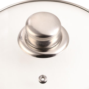 juego de batería de cocina de 12 piezas en acero inoxidable con bases de inducción y mangos ergonómicos