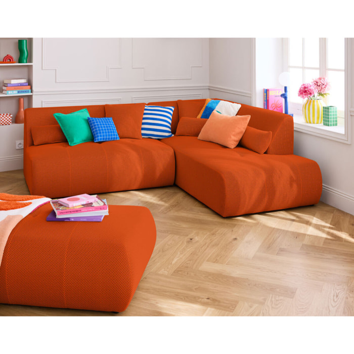 Onyx - pouf d'appoint - en tissu mailles 3D - Orange