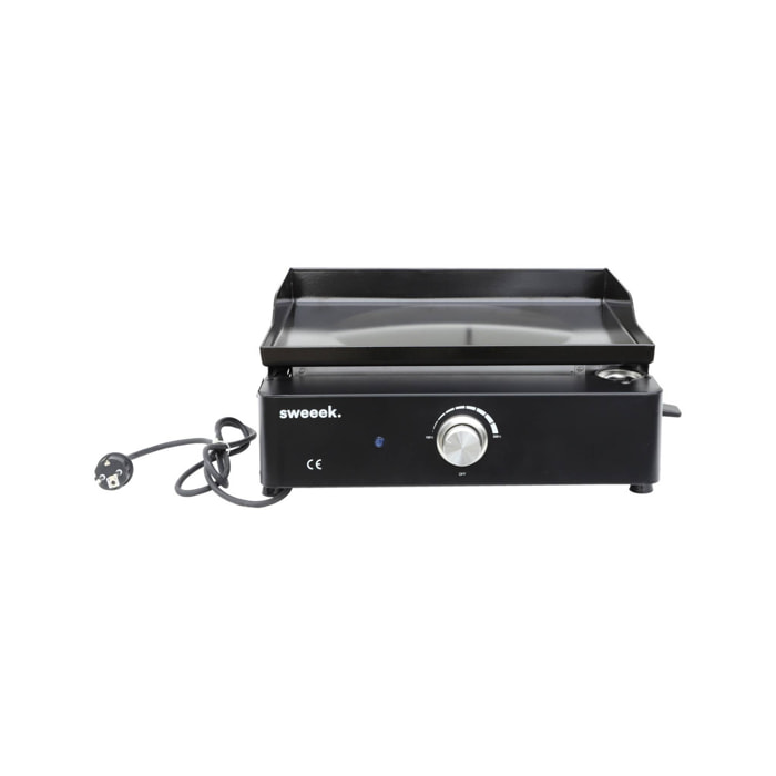 Plancha électrique noire NIKOLA 1 brûleur. acier émaillé. 2200 W