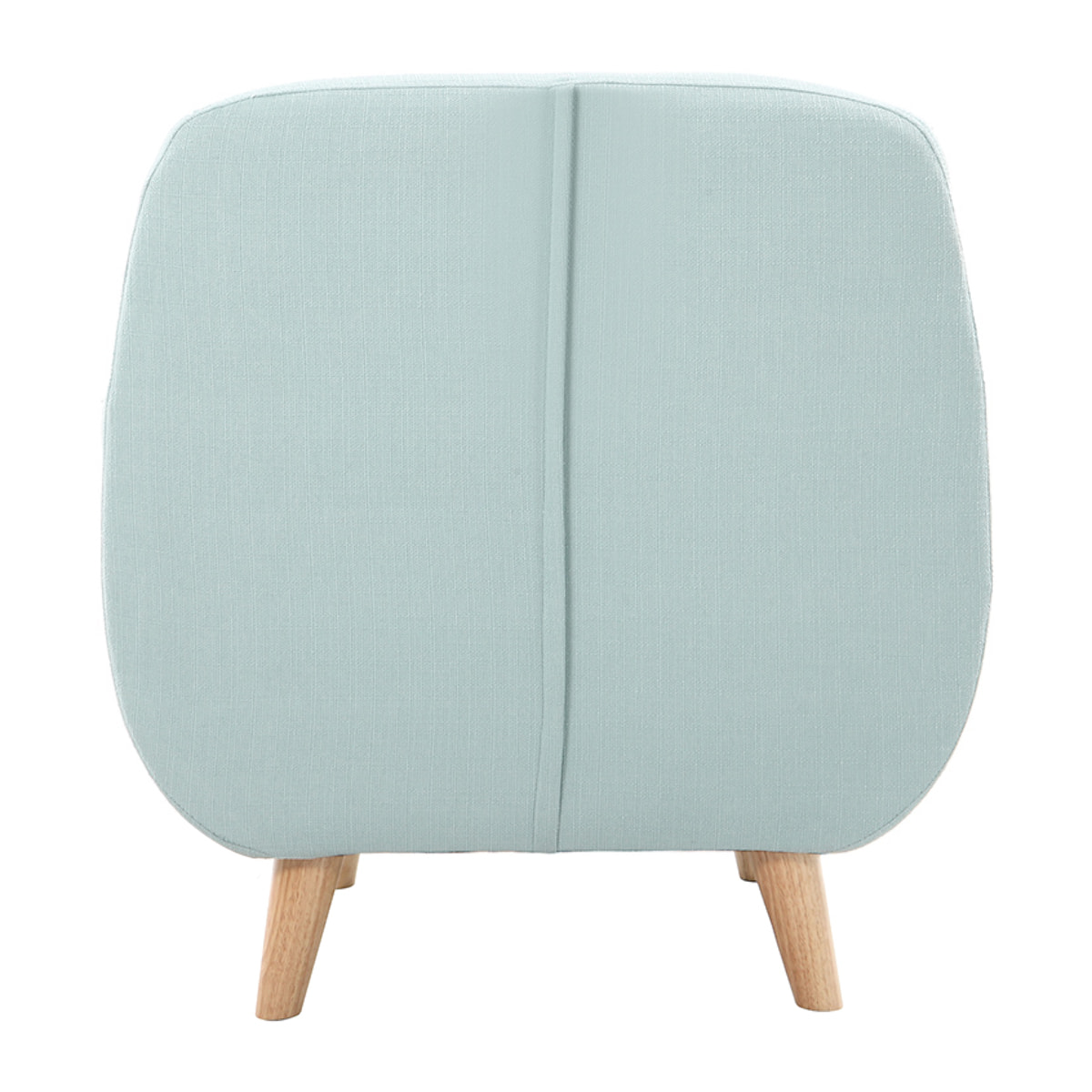 Fauteuil déhoussable scandinave en tissu menthe à l'eau et bois clair YNOK