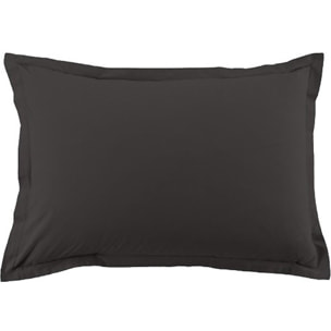 Lot De 2 Taies D'oreiller 100% Coton 57fils Gris FoncÉ